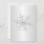 Zilveren Sneeuwvlok Bruidsdouche Uitnodiging (Achterkant)