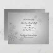 Zilveren Sneeuwvlok Bruiloft Feest Informatiekaartje (Voorkant / Achterkant)