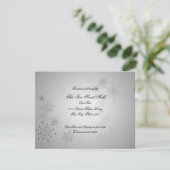 Zilveren Sneeuwvlok Bruiloft Feest Informatiekaartje (Staand voorkant)