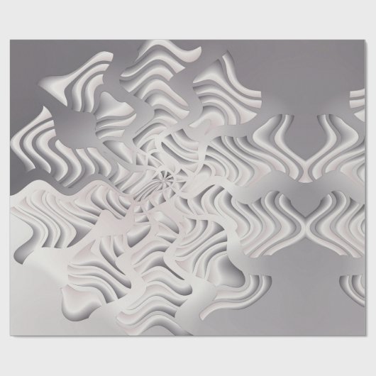 zilveren sneeuwvlok cadeaupapier (Vlak)