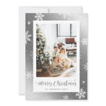 Zilveren Sneeuwvlok Foto Kerstkaart