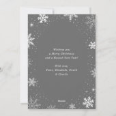 Zilveren Sneeuwvlok Foto Kerstkaart (Achterkant)