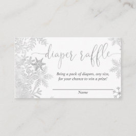 Zilveren sneeuwvlok geslacht neutrale baby luier l informatiekaartje