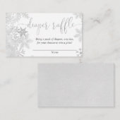 Zilveren sneeuwvlok geslacht neutrale baby luier l informatiekaartje (Voorkant / Achterkant)