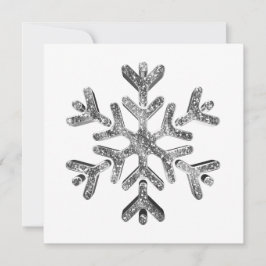 Zilveren Sneeuwvlok Moderne Elegante Kerstmis Feestdagenkaart