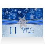 Zilveren sneeuwvlok op blauw tabelnummer (Binnen Horizontaal (Boven))