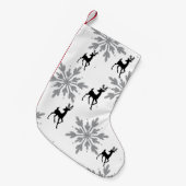 Zilveren sneeuwvlok / rendier kerstkous kleine kerstsok (Voorkant (Hangend))