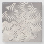 zilveren sneeuwvlok stenen onderzetter (Voorkant)