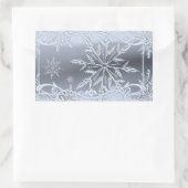 Zilveren sneeuwvlok sticker (Tas)