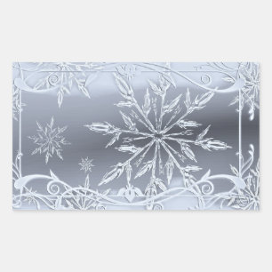 Zilveren sneeuwvlok sticker