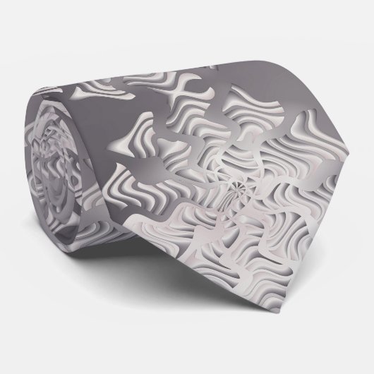 zilveren sneeuwvlok stropdas (Opgerold)