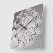 zilveren sneeuwvlok vierkante klok (Hoek)