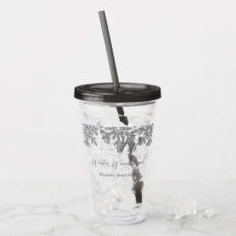 Zilveren Sneeuwvlok Winter Bruidsdouche Acryl Drinkbeker