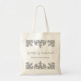 Zilveren Sneeuwvlok Winter Bruidsdouche Tote Bag