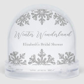 Zilveren Sneeuwvlok Winter Bruidsfeest Sneeuwbol (Achterkant)