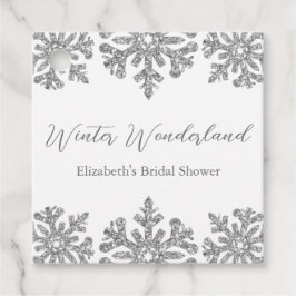 Zilveren Sneeuwvlok Winter Bruidsmeisjesfeest Bedankjes Labels