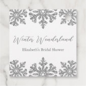 Zilveren Sneeuwvlok Winter Bruidsmeisjesfeest Bedankjes Labels (Achterkant)