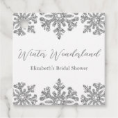 Zilveren Sneeuwvlok Winter Bruidsmeisjesfeest Bedankjes Labels (Voorkant)