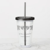 Zilveren Sneeuwvlok Winter Bruidsuitnodiging Acryl Drinkbeker (Voorkant)