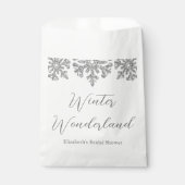 Zilveren Sneeuwvlok Winter Bruidsuitnodiging Bedankzakje (Voorkant)