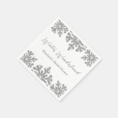 Zilveren Sneeuwvlok Winter Bruidsuitnodiging Servet (Hoek)