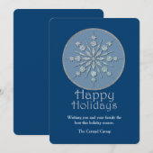 Zilveren Sneeuwvlok Zakelijke Kerstkaart (Voorkant / Achterkant)