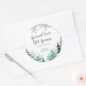 Zilveren sneeuwvlokken bos Hand Sanitizers Label (Envelop)