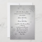 Zilveren sneeuwvlokken bruiloft kaart (Voorkant)