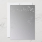 Zilveren sneeuwvlokken bruiloft kaart (Achterkant)