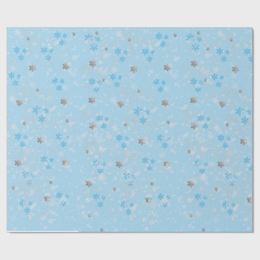 ZILVEREN SNEEUWVLOKKEN CADEAUPAPIER (Vlak)