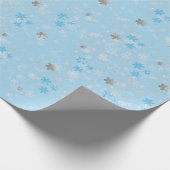 ZILVEREN SNEEUWVLOKKEN CADEAUPAPIER (Hoek)