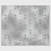 Zilveren sneeuwvlokken Glitter Kerstvakantie Cadeaupapier (Vlak)