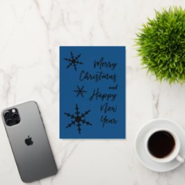 Zilveren Sneeuwvlokken Kerstmis Gelukkig Nieuwjaar Folie Feestdagenkaart