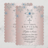 Zilveren Sneeuwvlokken Kristallen Blauwe Parel Roz Kaart (Voorkant / Achterkant)