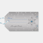 Zilveren Sneeuwvlokken Kristallen Zilveren Parels  Cadeaulabel (Achterkant Horizontaal)