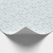 Zilveren sneeuwvlokken met aangepaste naam cadeaupapier (Hoek)