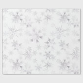 Zilveren Sneeuwvlokken Moderne Kerstvakantie Cadeaupapier (Vlak)