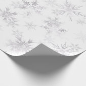 Zilveren Sneeuwvlokken Moderne Kerstvakantie Cadeaupapier (Hoek)
