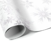 Zilveren Sneeuwvlokken Moderne Kerstvakantie Cadeaupapier (Rol Hoek)
