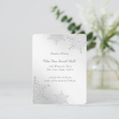 Zilveren Sneeuwvlokken Ontvangst Informatiekaartje (Staand voorkant)