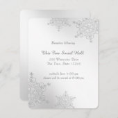 Zilveren Sneeuwvlokken Ontvangst Informatiekaartje (Voorkant / Achterkant)