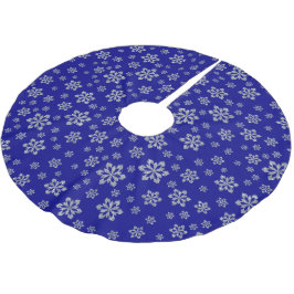 Zilveren sneeuwvlokken op blauw kerstboom rok