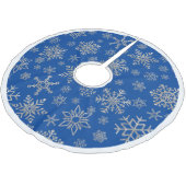 Zilveren Sneeuwvlokken op Blauwe Kerstmis Kerstboom Rok (Gekanteld)