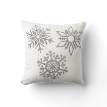 Zilveren Sneeuwvlokken op Winter Wit