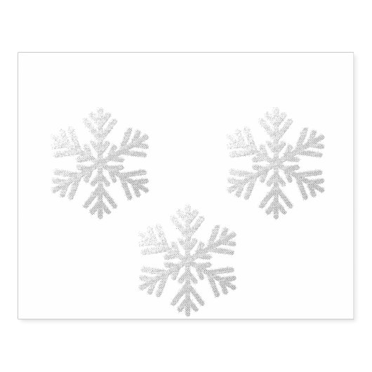 Zilveren sneeuwvlokken rubberstempel (Afrduk)