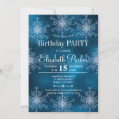 Zilveren sneeuwvlokken rustieke winter verjaardags kaart (Voorkant)