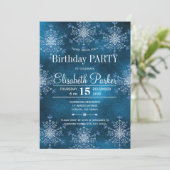 Zilveren sneeuwvlokken rustieke winter verjaardags kaart (Staand voorkant)