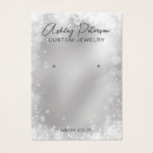 Zilveren sneeuwvlokken voor feestelijke QR-code, o Visitekaartje (Voorkant)