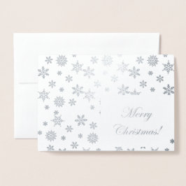 Zilveren sneeuwvlokken Vrolijk kerstfeest! Folie Kaarten