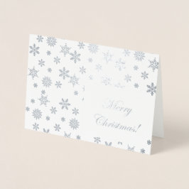 Zilveren sneeuwvlokken Vrolijk kerstfeest! Folie Kaarten